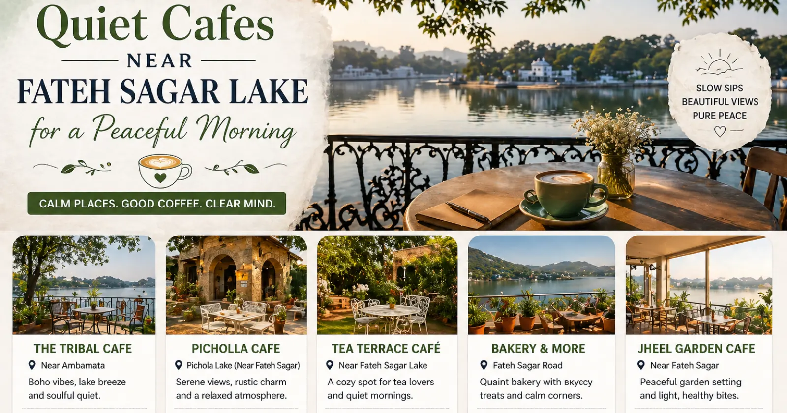 Quiet Cafes Near Fateh Sagar Lake for a Peaceful Morning